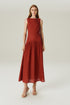 VESTIDO LINHO EVASE VINHO