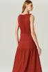 VESTIDO LINHO EVASE VINHO