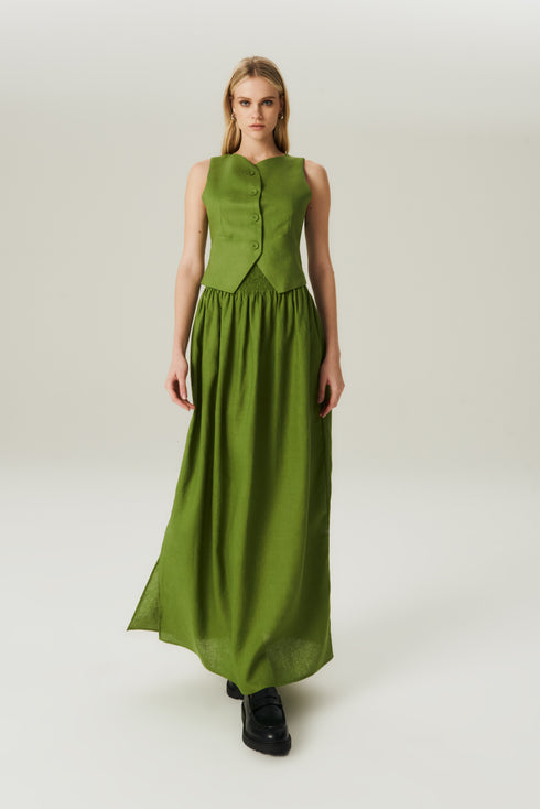 SAIA LINHO FENDA OLIVA