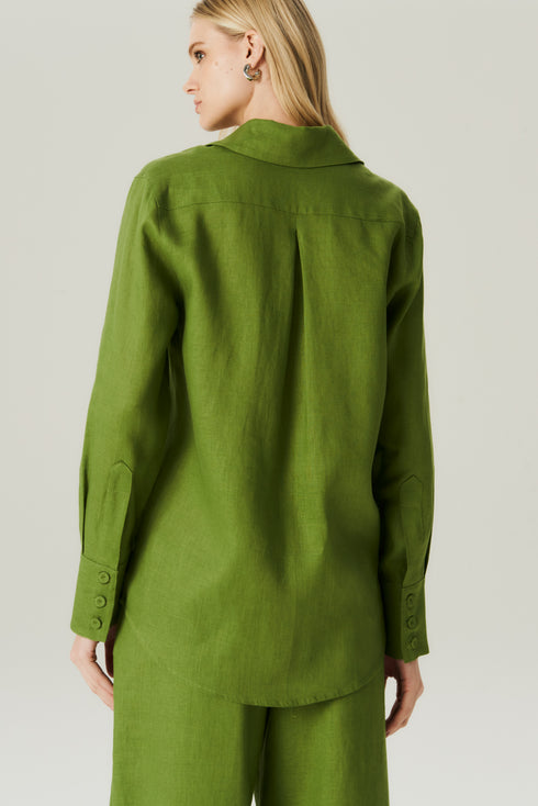 CAMISA LINHO OVER OLIVA