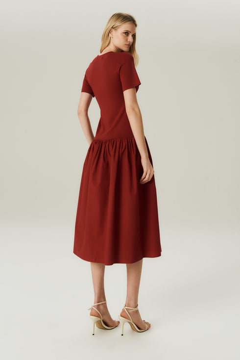 VESTIDO MID MALHA VINHO