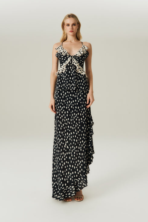 SAIA BABADO GGT ESTAMPADO BLACK