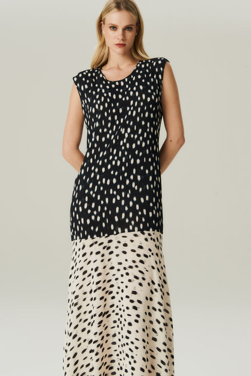 VESTIDO MID GGT PRETO OFF WHITE