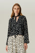 BLUSA LAÇO GGT ESTAMPADO PRETO