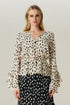 BLUSA BABADO GGT ESTAMPADO OFF WHITE