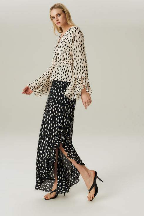 BLUSA BABADO GGT ESTAMPADO OFF WHITE