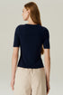 BLUSA RECORTE CANELADA MARINHO
