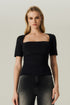 BLUSA FLUIDA DECOTE PRETO