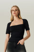 BLUSA FLUIDA DECOTE PRETO