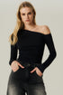 BLUSA FLUIDA MANGA LONGA PRETO