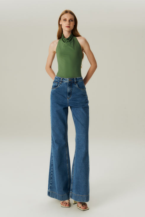 CALCA JEANS FLARE MÉDIO