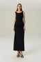 VESTIDO FLUIDO DEGAGÊ PRETO