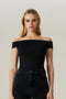 BLUSA FLUIDA OMBRO A OMBRO PRETO