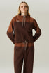MOLETOM COM NYLON MARROM