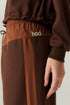CALÇA JOGGER COM NYLON MARROM