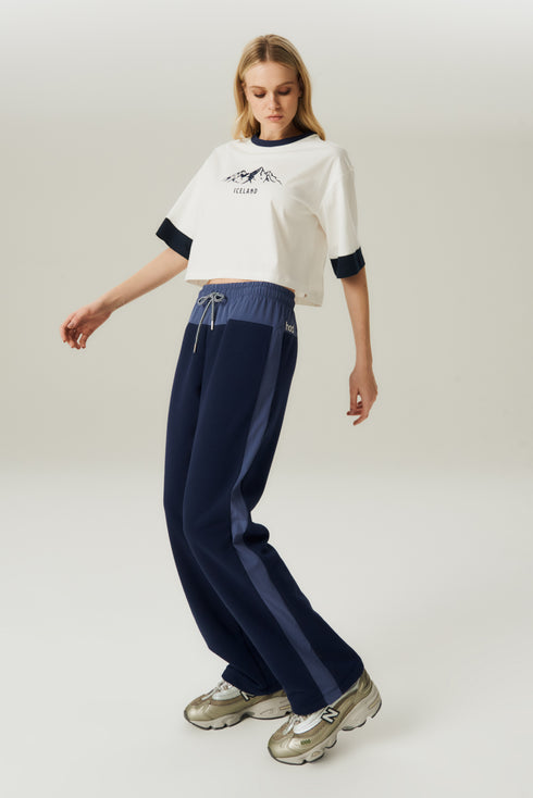 CALÇA JOGGER COM NYLON MARINHO
