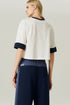T-SHIRT BICOLOR OFF WHITE/MARINHO