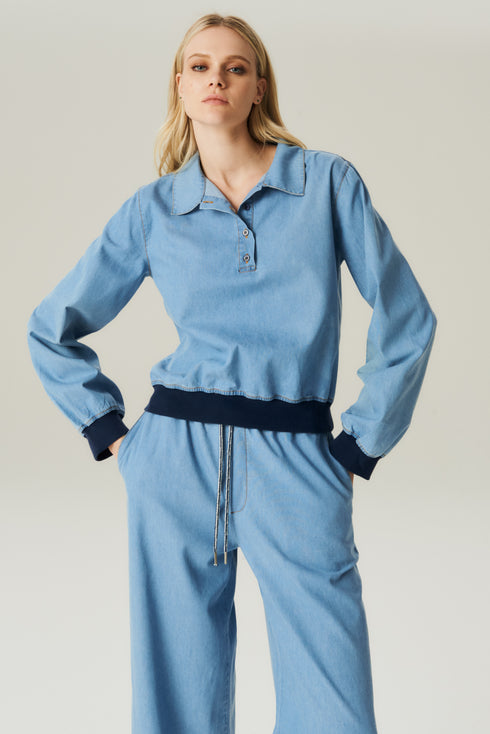 BLUSA POLO JEANS MÉDIO
