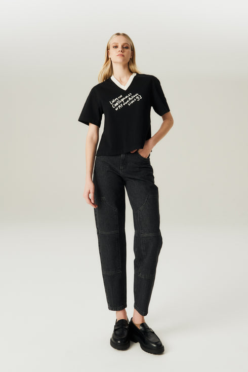 CALÇA JEANS SLOUCHY PRETO