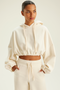 CROPPED HOODIE OFF-WHITE