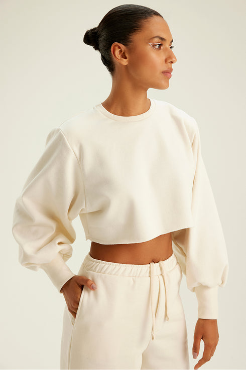 CROPPED SHOULDER PAD OFF-WHITE