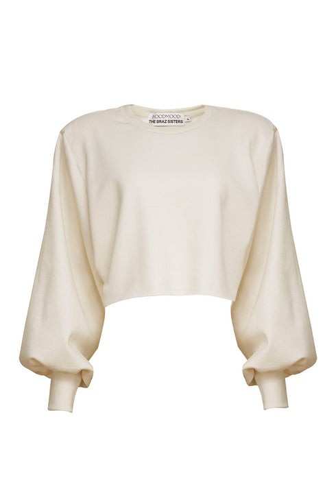CROPPED SHOULDER PAD OFF-WHITE