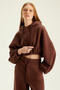 CROPPED HOODIE MARROM