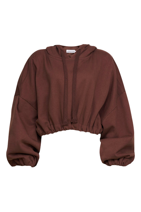 CROPPED HOODIE MARROM