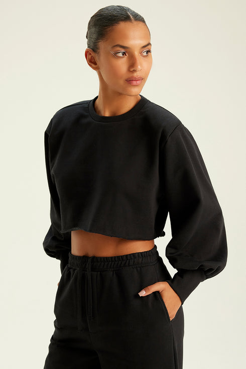 CROPPED SHOULDER PAD PRETO
