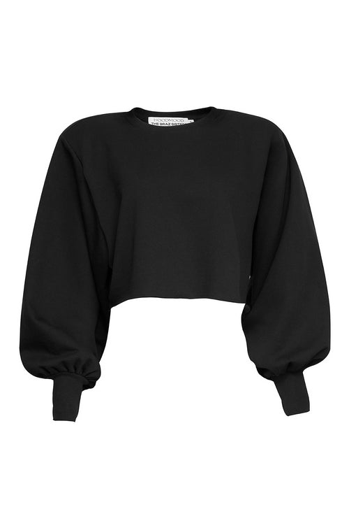 CROPPED SHOULDER PAD PRETO