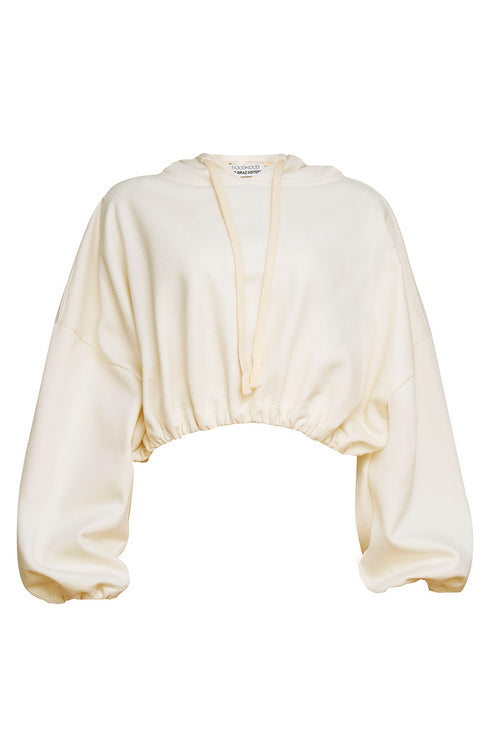 CROPPED HOODIE OFF-WHITE