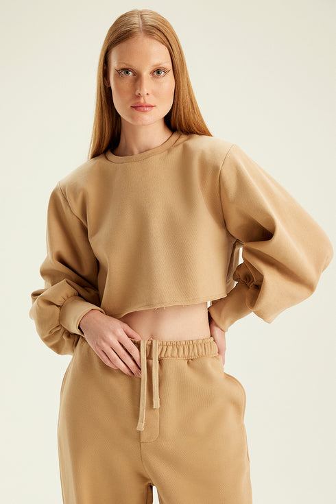 CROPPED SHOULDER PAD CAMELO
