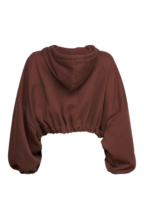 CROPPED HOODIE MARROM