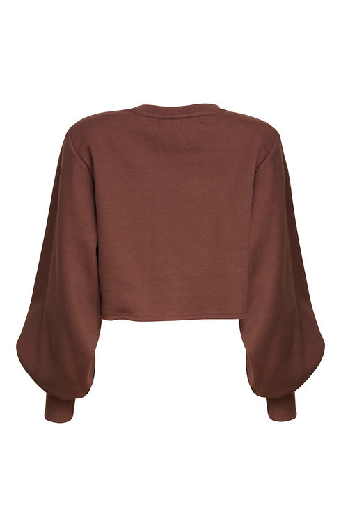 CROPPED SHOULDER PAD MARROM