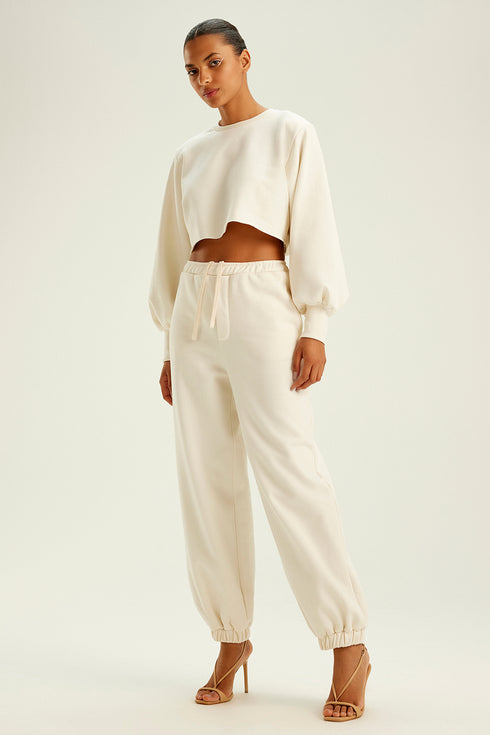CROPPED SHOULDER PAD OFF-WHITE
