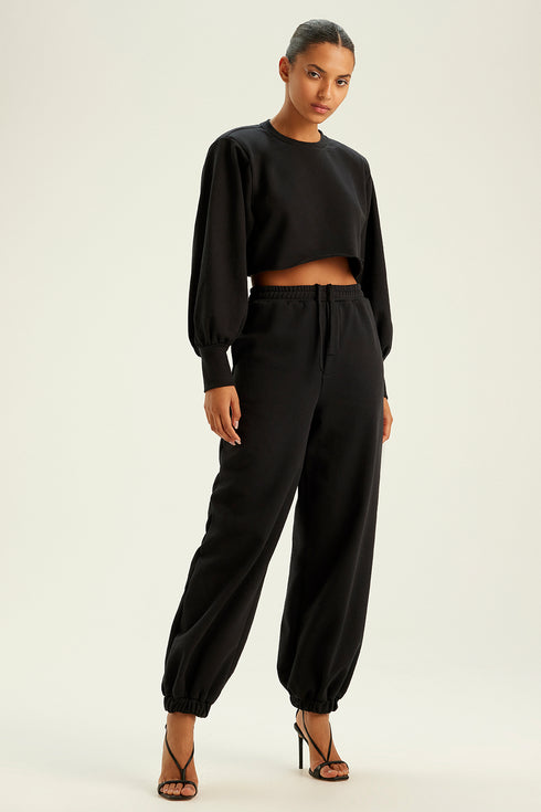 CROPPED SHOULDER PAD PRETO