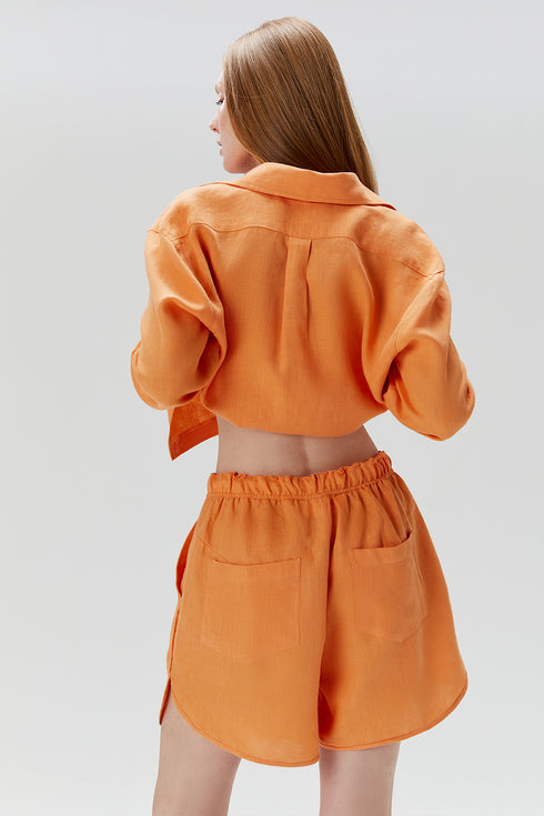 SHORTS ALFAIATARIA TANGERINA