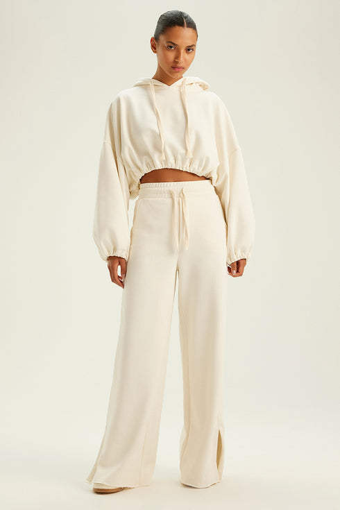 CROPPED HOODIE OFF-WHITE