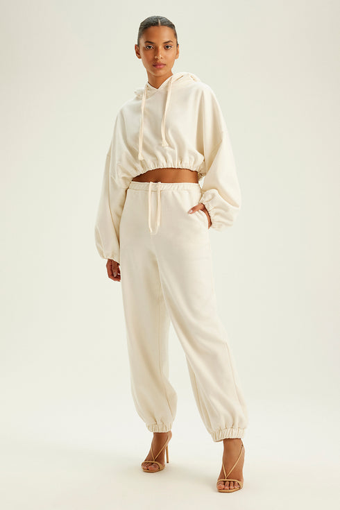 CROPPED HOODIE OFF-WHITE