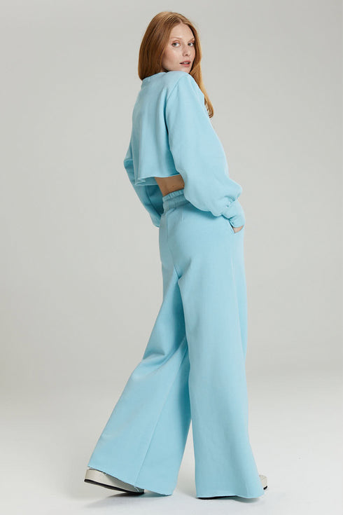 CALÇA PANTALONA AZUL BEBÊ