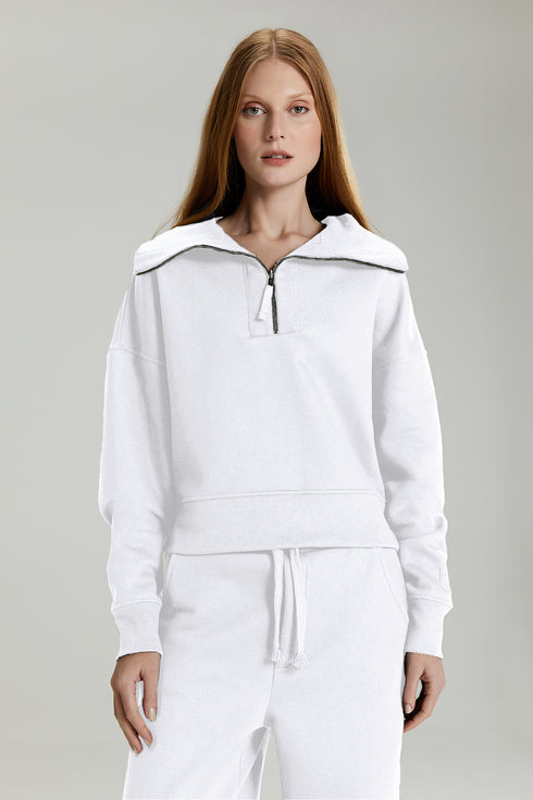 ZIP SWEATSHIRT OFF-WHITE