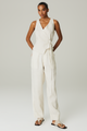 CALCA LINHO BICOLOR BEGE/BRANCO