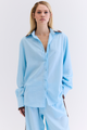 CAMISA RECORTE LINHO AZUL