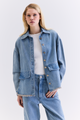 CAMISA AMPLA BOLSOS AZUL CLARO