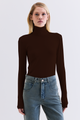 BLUSA FLUIDA MANGA LONGA CHOCOLATE