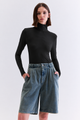 BLUSA FLUIDA MANGA LONGA PRETO