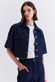 CAMISA M/C FAIXAS AZUL ESCURO