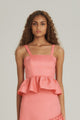BLUSA PEPLUM LINHO ROSA