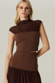 TOP TULE DEGAGE MARROM