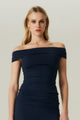 BLUSA FLUIDA OMBRO A OMBRO MARINHO
